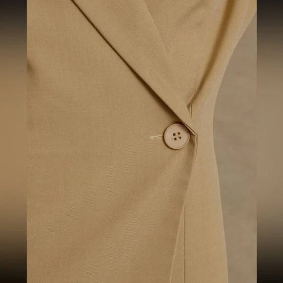 Butter yellow pale wrap button blazer - Picture 7 of 7